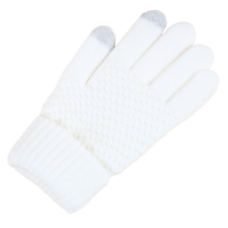 Guantes de pantalla táctil de Cachemira para mujeres otoño e invierno cálido a prueba de frío forro de lana engrosada nuevo sub-Dedo de punto Ciclismo Hombres al por mayor