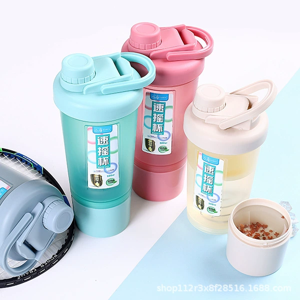 Спортивная кружка для фитнеса с мерной шкалой, портативная, для протеинового порошка и молочных коктейлей, для смешивания напитков.