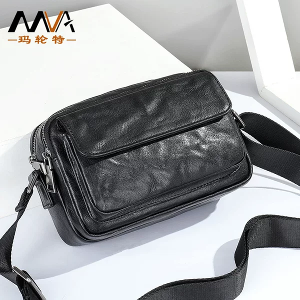 New Genuine Leather Men's Crossbody Bag High-grade Sense Top Layer Cowhide Shoulder Bag Oblique Portable Leather Bag High Luxury Bag for Men