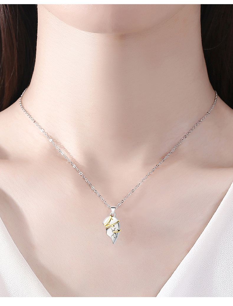 20g Weight Pendant Necklace Classification 1 Piece Quantity Daily, Street Occasion Elegant Simple Style Streetwear Heart Shape Alloy Plating Valentine's Day Couple Pendant Necklace