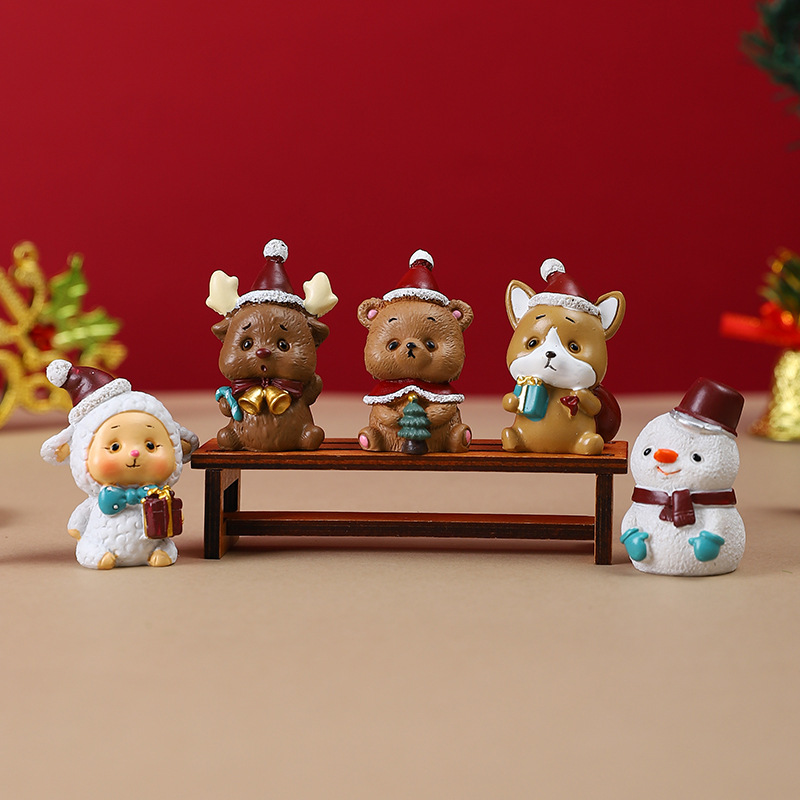 创意圣诞节小摆件圣诞老人圣诞树迷你桌面摆件微景观圣诞节装饰品