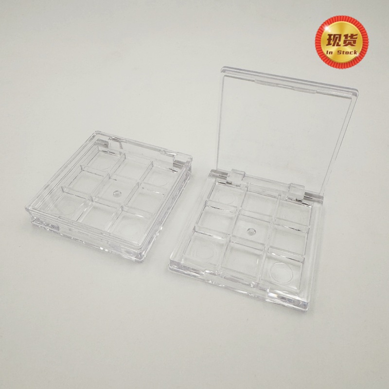 【现货】迷你方形透明9宫格眼影盒 9色眼影盘口红腮红小样试色 可|undefined