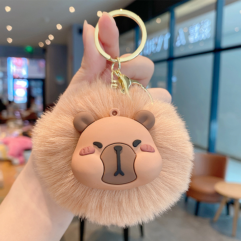 Animal de dibujos animados Kapibara peluche bola lindo peluche delfín tridimensional bolsa suave colgante llavero