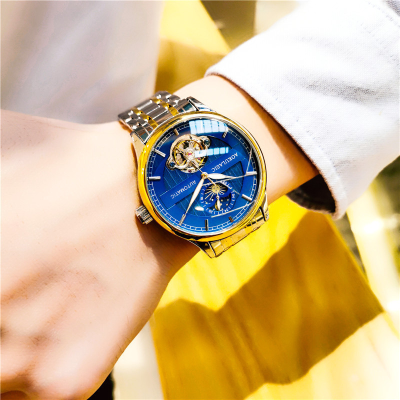 Transmisión en vivo con productos de alta gama para hombres guapo de moda impermeable Tourbillon Reloj mecánico automático para hombres impermeable luminoso 1922