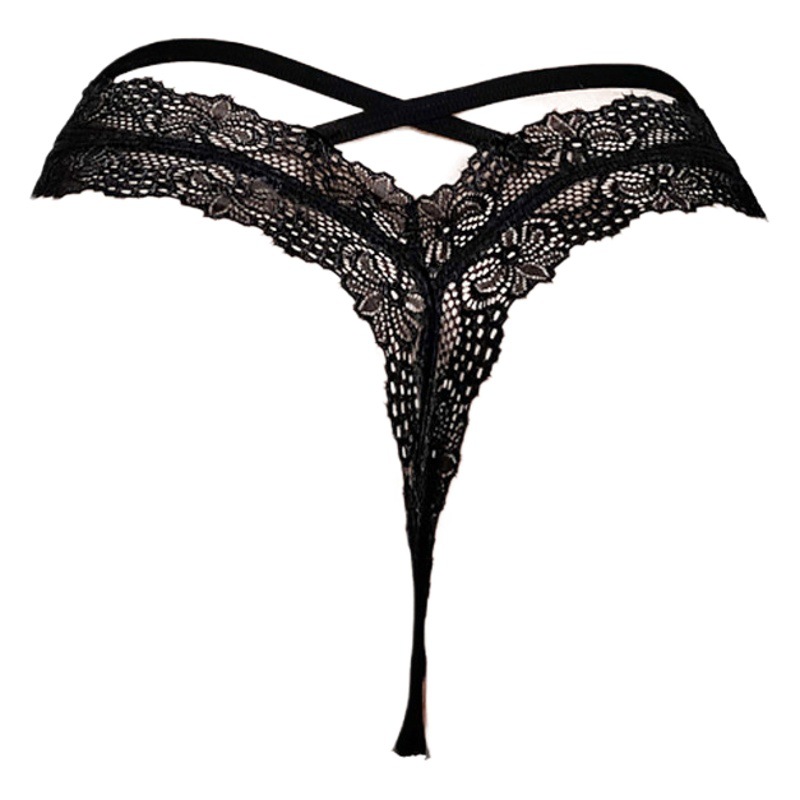Tangas femeninas de encaje cruzado, estilo europeo, sin costuras, cómodas y transpirables