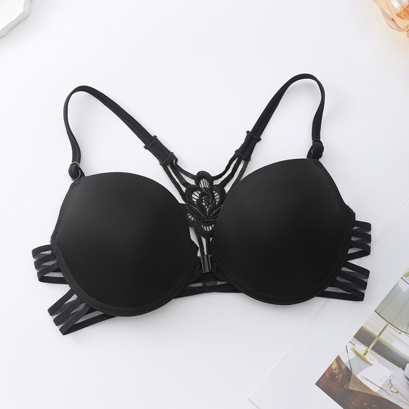 Fábrica de stock de sujetadores de hebilla delantera, cinturón de hombro en forma de Y, ropa interior de moda sin marcas