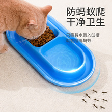 宠物双碗饭盆防蚂蚁猫碗流浪猫喂食碗防雨户外防水猫咪猫粮猫食盆