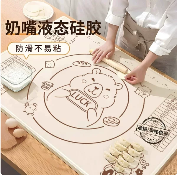 Silicone Kneading Mat and Dough Mat Kapibara Non-Slip Rolling Mat Food Grade Panel Large Baking Chopping Board Dropshipping