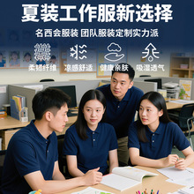 Polo定制logo工作服定做翻领短袖Polo衫定制刺绣纯棉文化衫订做