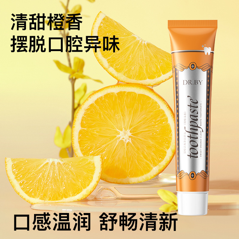 DR.BY Sweet Orange Fresh & White Toothpaste 100g, Sweet Orange Cleansing Breath Protection and Long-lasting Freshness, Direct Manufacturer Sale, Shipping Available