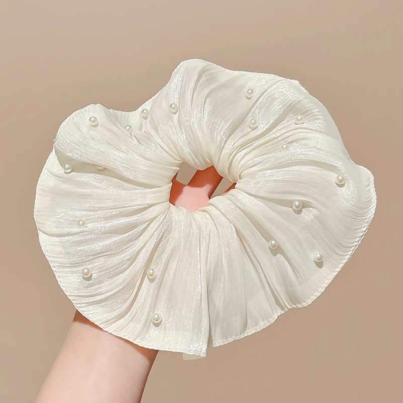 Encaje coreano, lazo para el cabello de intestino grueso, temperamento femenino de alto nivel, cuerda de cabeza de cola de caballo baja, cuerda para el cabello de flor de cabeza de doble capa, accesorios para el cabello