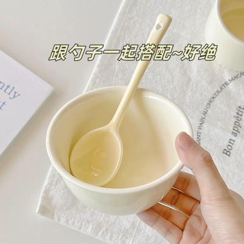奶fufu陶瓷碗勺套装一件代发奶油可爱家用米饭碗商务活动积分兑换
