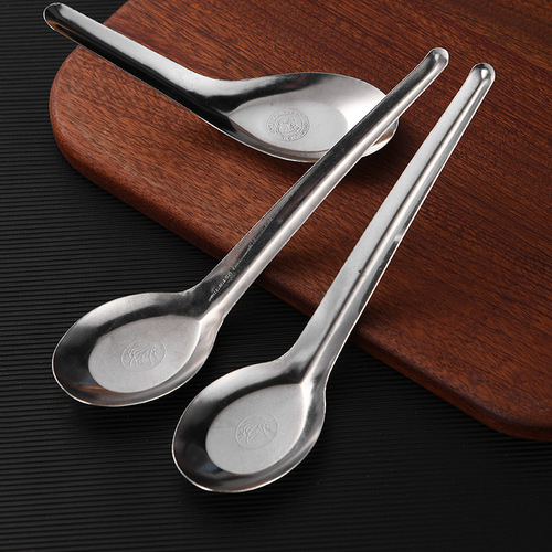 Factory direct sales stainless steel spoon flat bottom spoon home restaurant hotel canteen student western food spoon tableware carpet goods