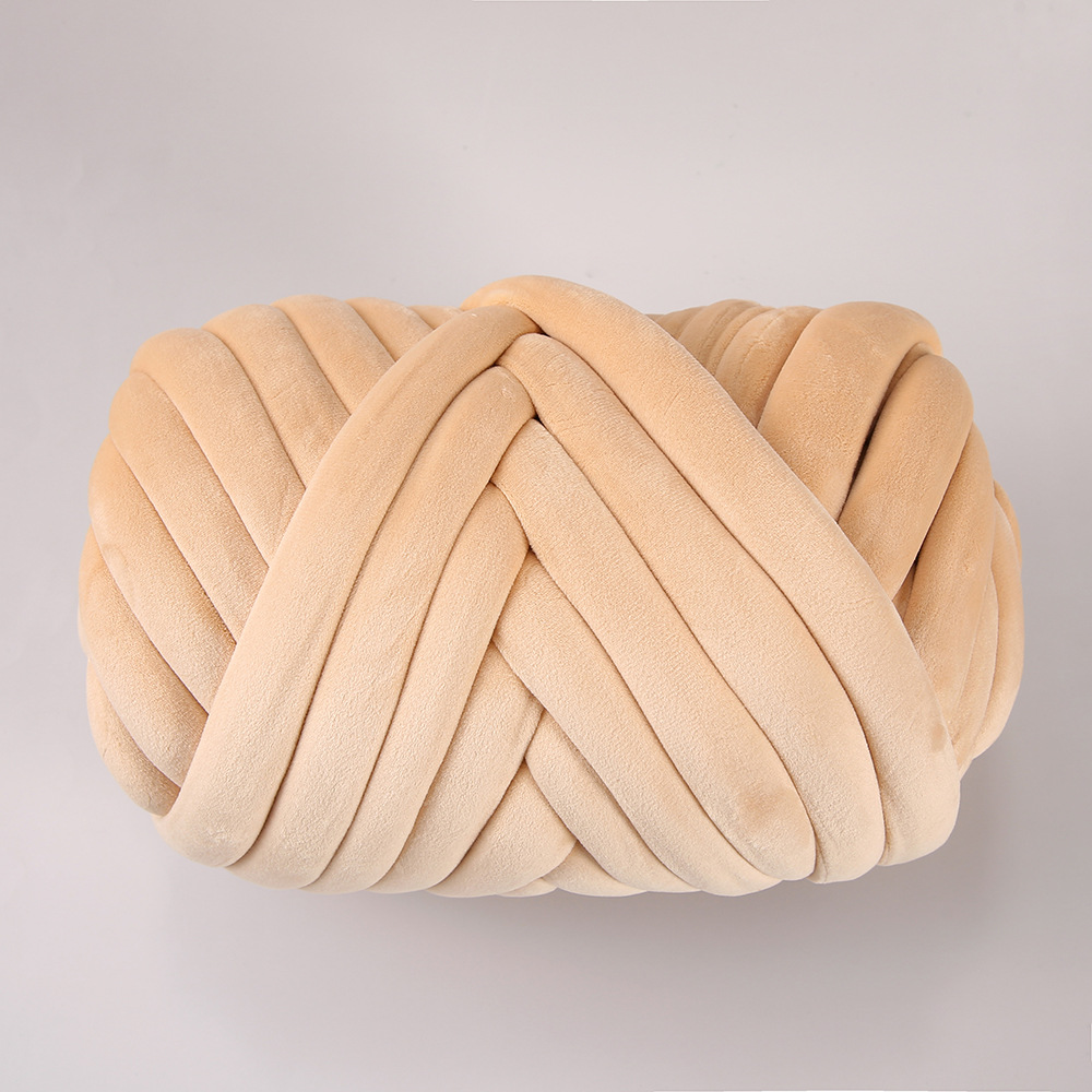 Terciopelo ultra grueso islandés hilo de lana relleno de algodón grueso tejido a mano DIY almohada bolsa línea de choque bebé