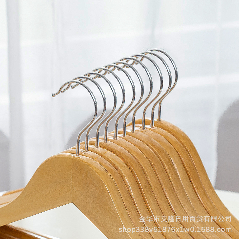 Percha de madera de loto de primera clase para el hogar percha de ropa de madera sin costura tienda de ropa Hotel ropa especial soporte al por mayor