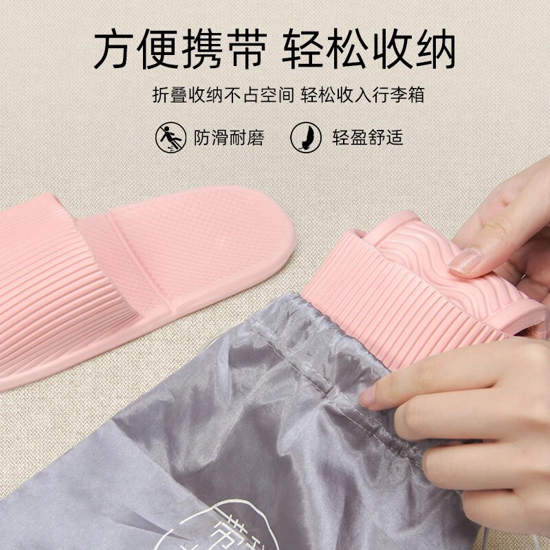 Foldable Travel Disposable Slippers for Women on Business Trips, Hotel Non-Slip Beach Slippers for Men, Portable Travel Slippers That Can Be Used for Bathing