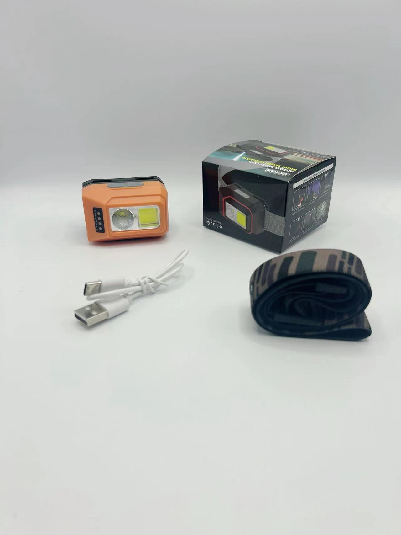 COB inducción voz control de voz faro de larga duración alta luz especial recargable iluminación de pesca nocturna superbrillante para pesca al aire libre