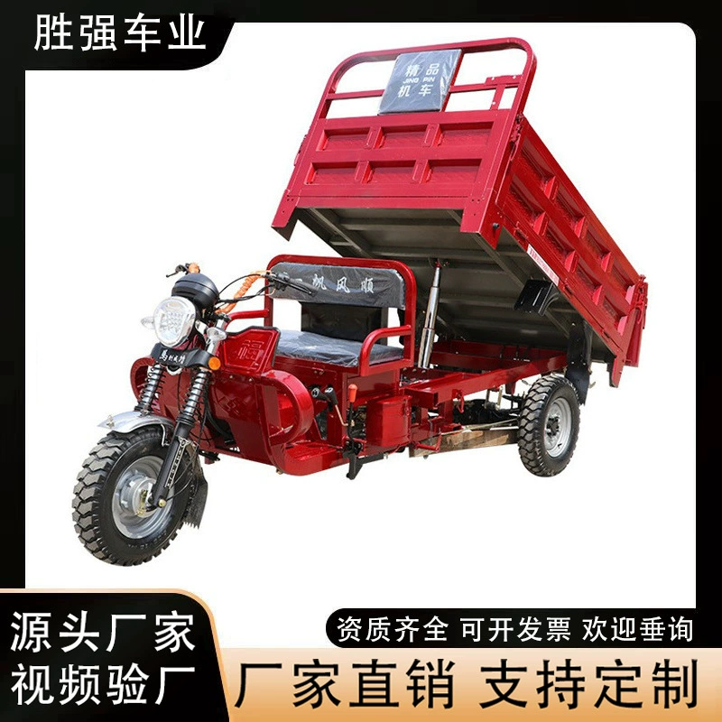 Новый трансграничный водяного охлаждения топливный трехколесный мотоцикл с бензиновым двигателем для грузоперевозок, бытового использования и сельскохозяйственных работ с силовым агрегатом.