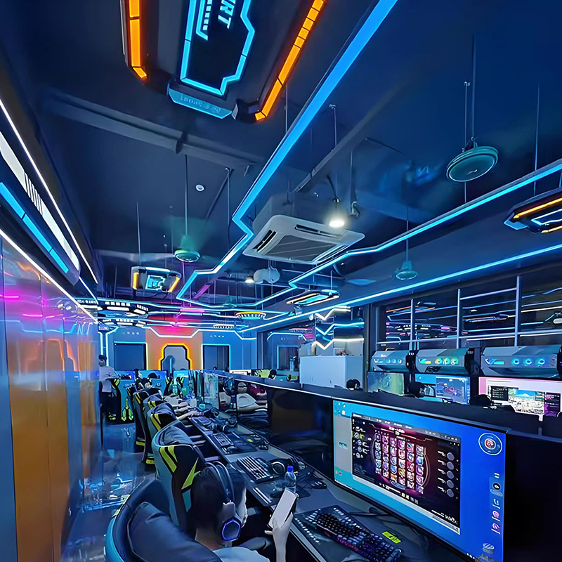 lámpara de módulo de videojuegos de ciudad de videojuegos de pared decoración de luces de internet café módulo de luces ktv pasillo de animación de ciudad de modelado de luces