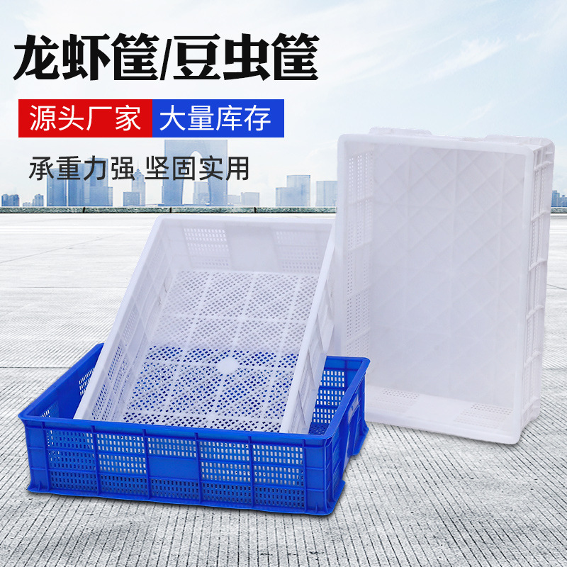 塑料龙虾筐水产海鲜运输虾苗筐小孔密眼养殖搬运中转豆虫筐批发