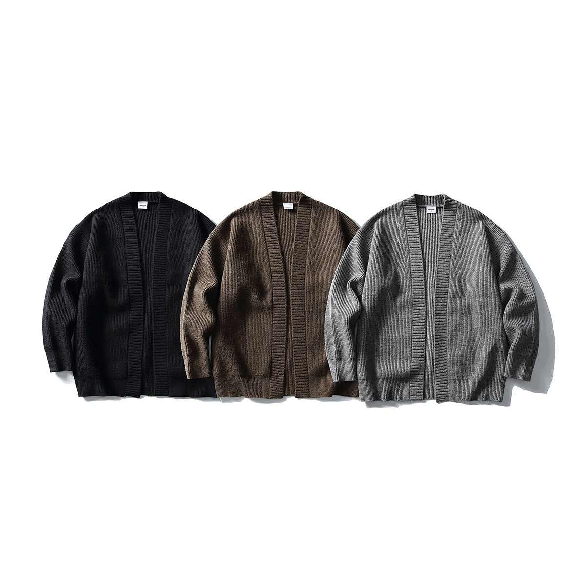 Guye Clothing 2025 Autumn and Winter New Retro Cardigan Sweater Men's Solid Color Knitted Sweater Jacket