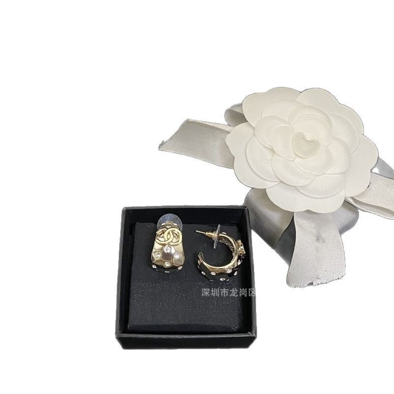 Xiangnai 24K ラウンドダイヤモンドイヤリング、女性用、シンプルな気質、軽い高級感、高品質イヤリング、小紅書と同じスタイルのイヤリング|undefined