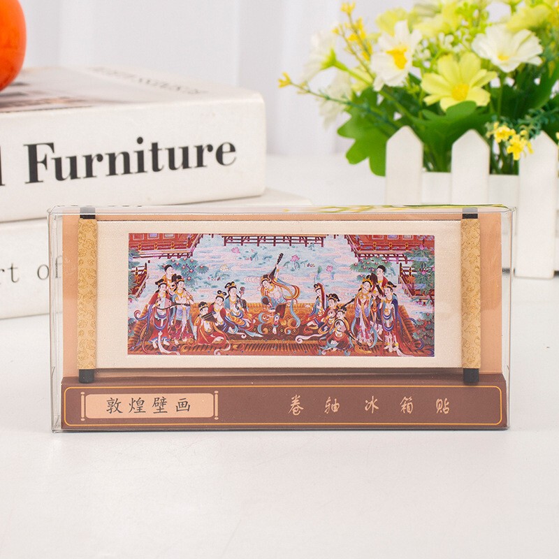 敦煌建筑飞天壁画卷轴冰箱贴文创礼品纪念品磁性工艺品现货批发|undefined