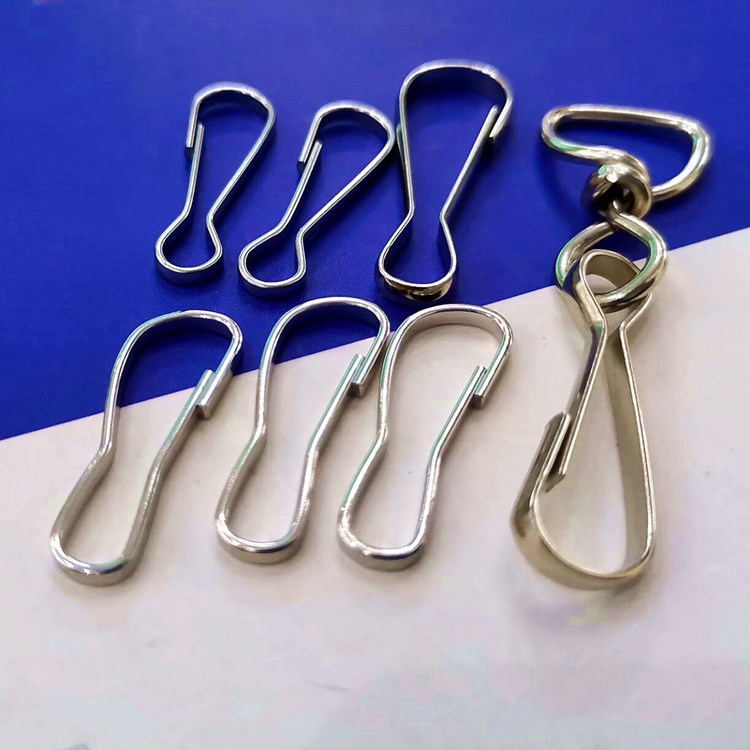 厂家批发金属朱胆钥匙扣304不锈钢铁皮钮线猪腰扣钥匙快挂扣配件