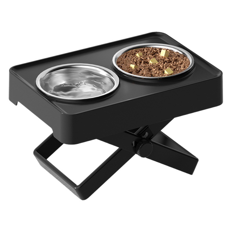 El Comercio exterior transfronterizo perro grande Acero inoxidable perro elevado tazón perro grande Golden Retriever pierna alta doble tazón perro cuenca ajustable Pet Bowl