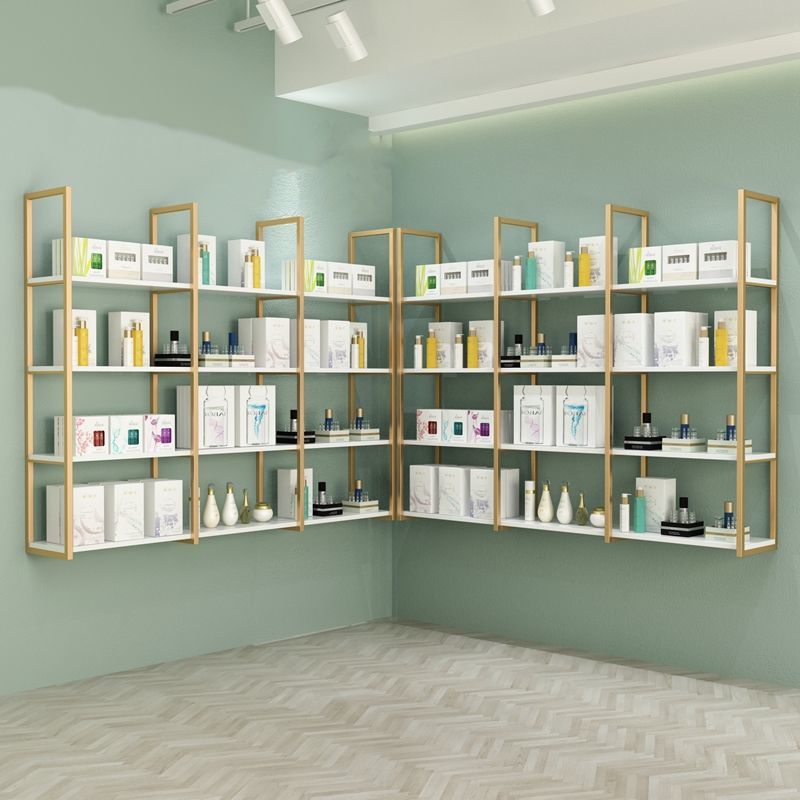 墙上置物架美甲美发美甲店美容院多层壁柜理发店货架书架化妆品架