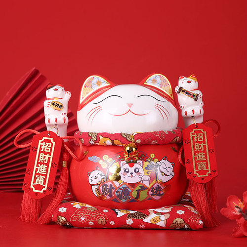 7-inch Money Cat Bank Store Opening Gift Ceramic Home Decorative Piece Creative Gift Wholesale