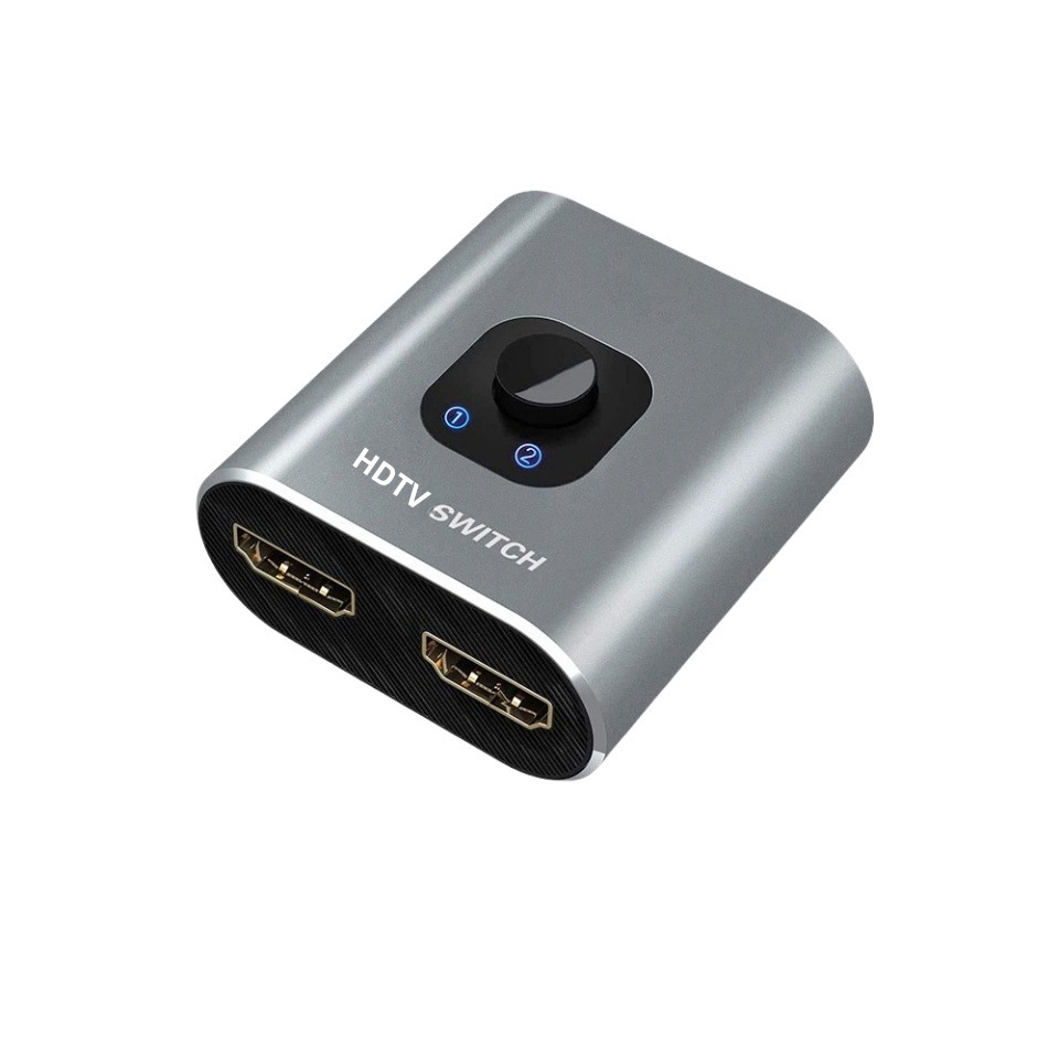 HDTV Two-Way Switcher 1 to 2 Splitter 2 Input 1 Output Computer Set-Top Box High-Definition Video Converter