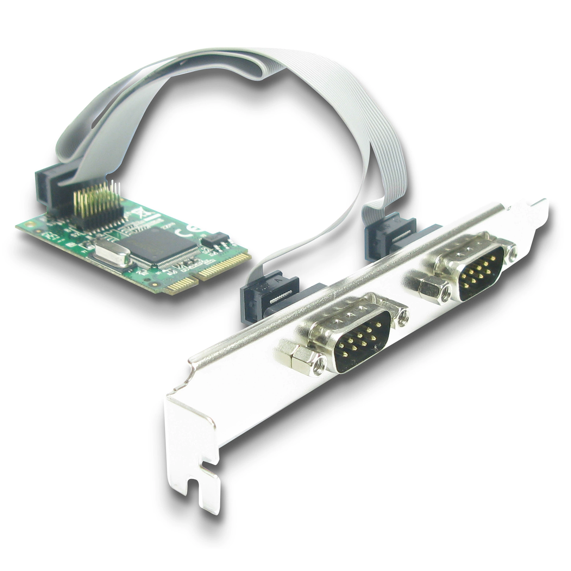 Mini PCI-E 1.0 4-port 230.4Kbps Serial, Two Brackets with one
