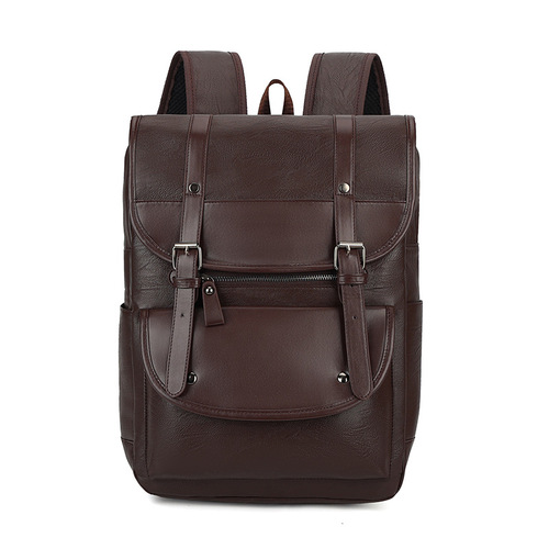 Wholesale  Autumn/Winter New PU Waterproof Dual Shoulder Bag, Casual Simple Belt Decorated Student Laptop Bag