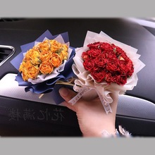 迷你干花束香薰出风口车载夹玫瑰花干花创意花装饰摆件毕业圣诞节