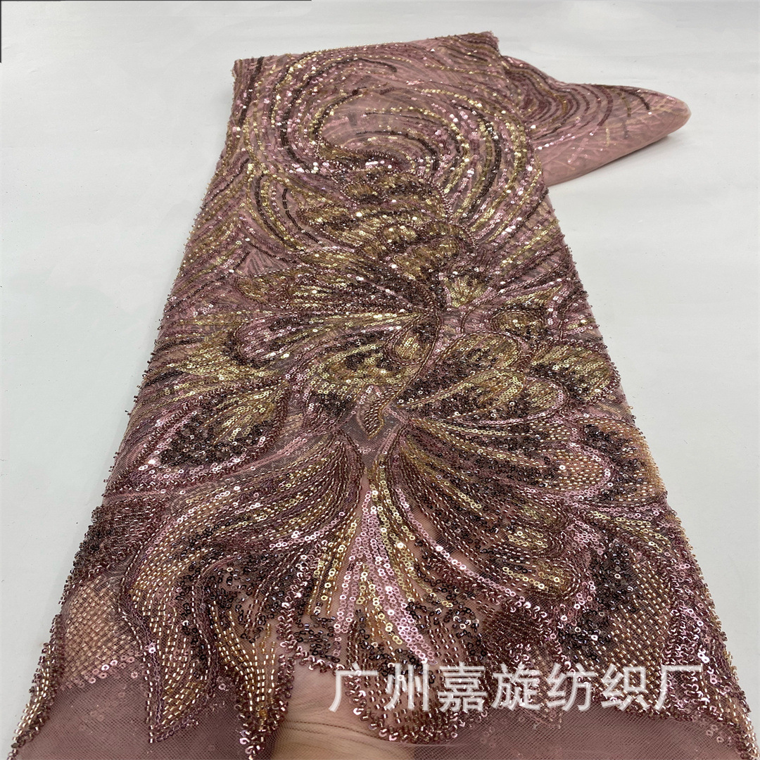 Vestidos de novia europeos y americanos, vestidos de estilo francés, bordados con cuentas, ribetes de encaje, tela de malla, tela Hanfu, tela con cuentas. image 7