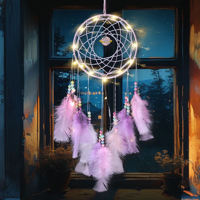 El departamento de Indiana Dreamcatcher, dormitorio, campana de viento colgante, corazón de niña, regalo de cumpleaños para chicas.