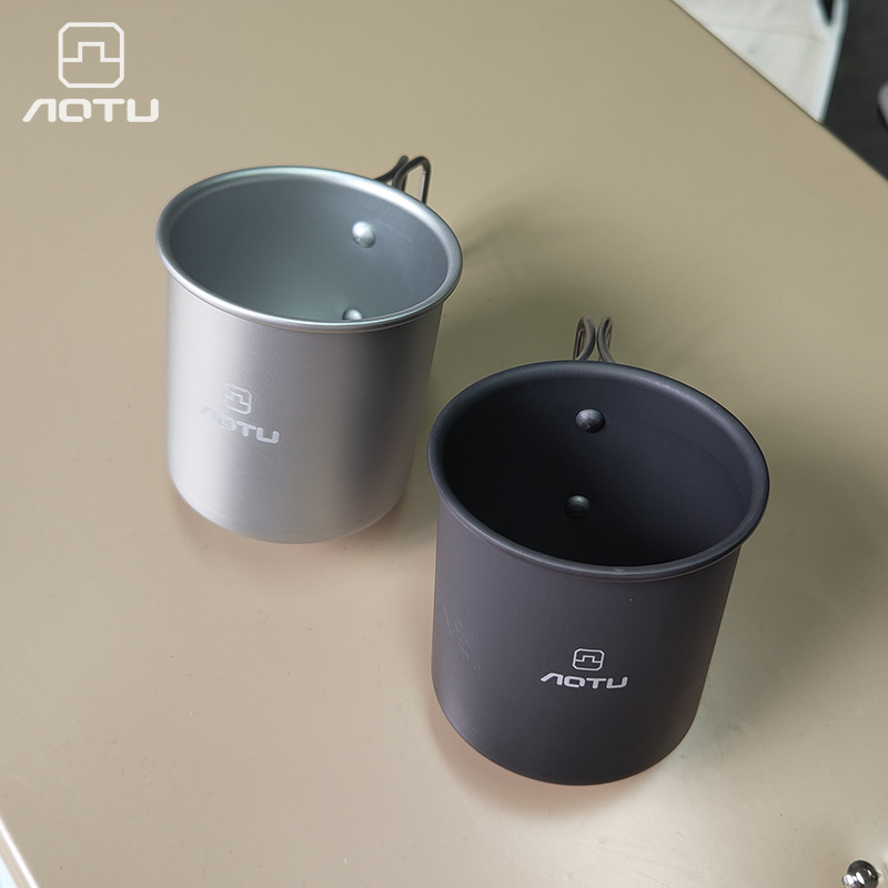 Camping picnic aluminum folding coffee cup outdoor camping cup lightweight tea cup mug that can hold boiling water