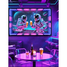 KTV酒吧深渊镜太空人挂画电竞酒店幻彩led氛围灯发光宇航员装饰画