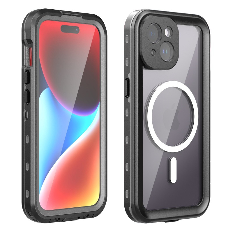 适用iPhone15promax磁吸防水手机壳15pro户外全包防摔防水保护套