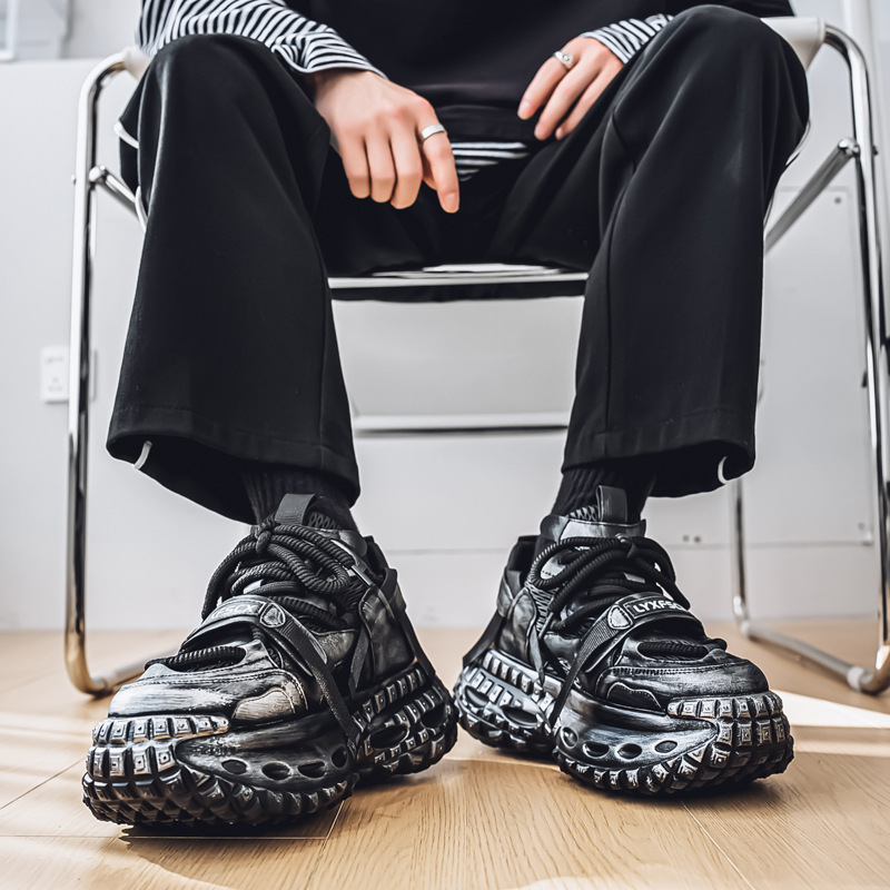 2025 Autumn New Dad Thick Sole Height Increasing Lace-up Men's Trendy Versatile Sports Casual Shoes_vogvips.com