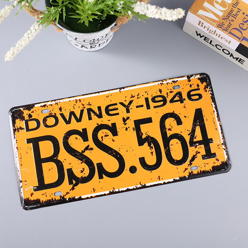 厂家供应腐蚀工艺个性复古做旧标牌咖啡厅酒吧个性墙壁黄牌可印制