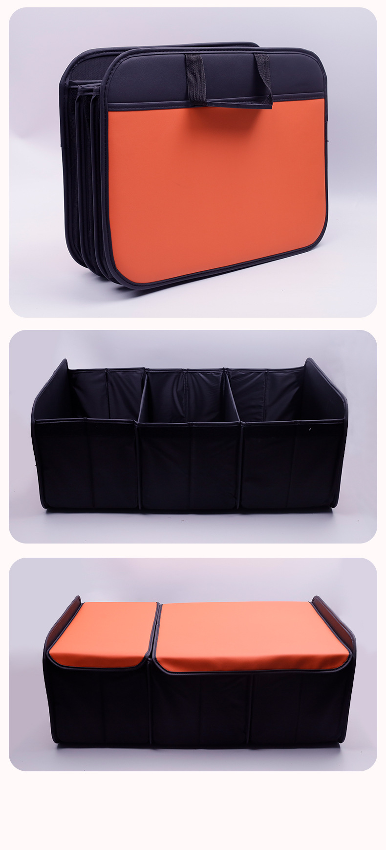 Large Multifunctional Car Storage Box, Car Trunk Miscellaneous Storage Box, Foldable Car Leather Storage Box