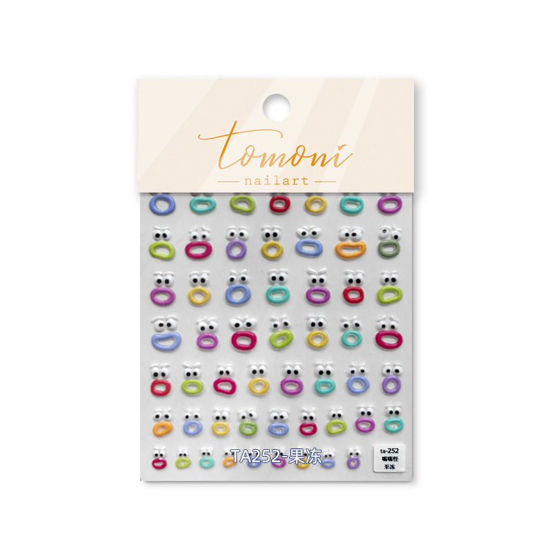 Marca tomoni Tata cooperación jalea uñas pegatinas japonés lindo uñas pegatinas boca monstruo TA251