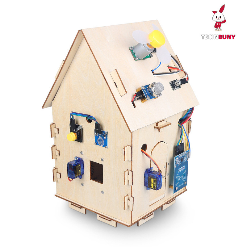 Nano Wooden House Stem Programming Kit Smart Home Starter DIY Iot Kit Smart Home Programming Open Source