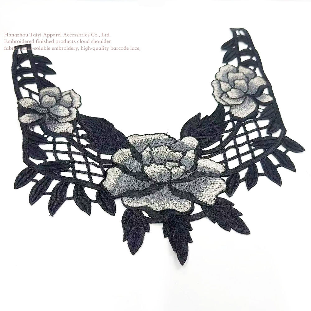 DIY ручной шитье поддельный воротник вышивка тяжелая работа черный кружевной воротник аксессуары для одежды