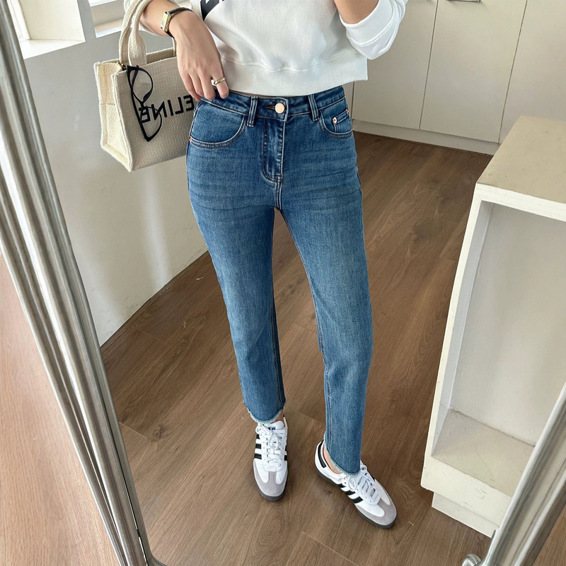 Clearance! 2026 New High-Waisted Straight-Leg Jeans for Women, Stretchy and Slimming, Petite Cigarette Pants, Loose Fit, Cropped Length Clearance! 2026 New High-Waisted Straight-Leg Jeans for Women, Stretchy and Slimming, Petite Cigarette Pants, Loose Fit, Cropped Length