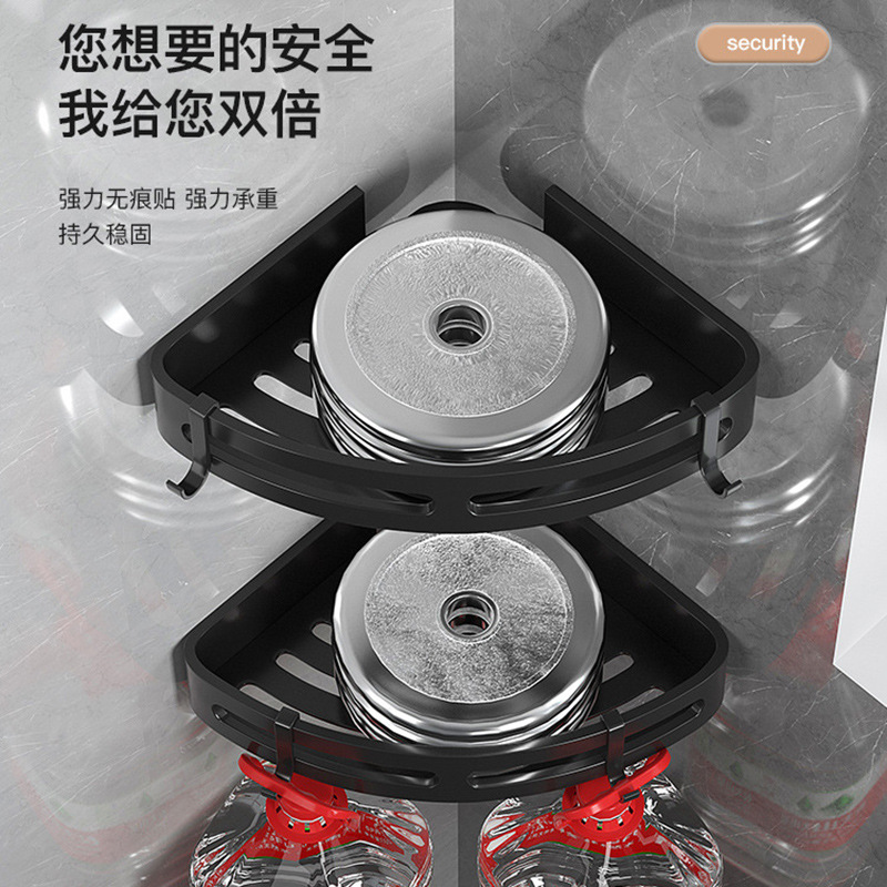 Baño sin perforaciones estante de almacenamiento inodoro lavabo baño montado en la pared triángulo estante de almacenamiento rack de almacenamiento de baño