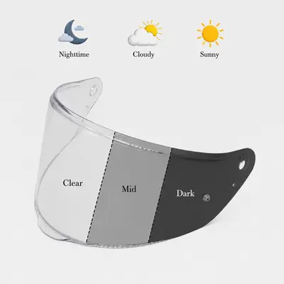 Dəbilqə (Kaska) aksesuarları — helmet visor RAPID III day - transparent-turns-black-sunshade-for-day-and-night-use