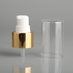 Anodized Aluminum Powder Pump 20 Teeth 24 Teeth Smooth Bow as Cover External Cosmetic Liquid Foundation Pump Head
